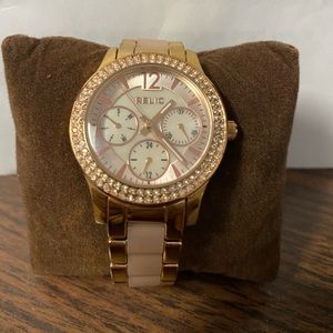 Relic gold rose watch